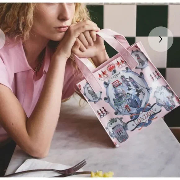 ~ Cath Kids Mini Tote Coated Canvas Bag London Cath Kidston Rare HTF Floral - Picture 9 of 10